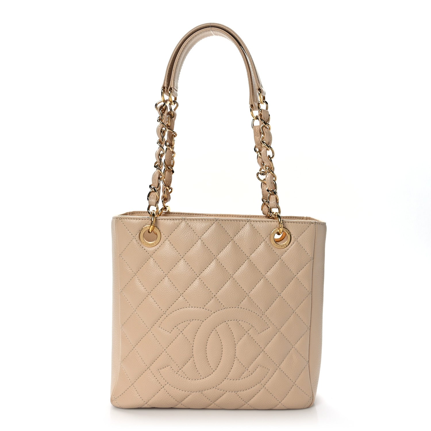 Chanel Caviar Quilted Petit Shopping Tote PST Beige Clair 1 of 9