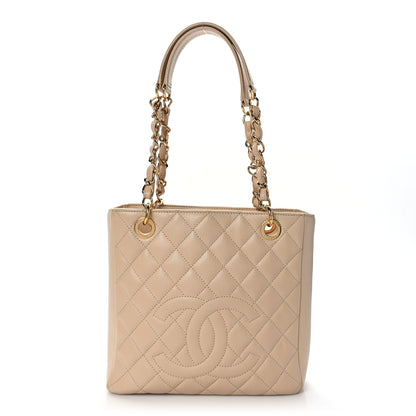 Chanel Caviar Quilted Petit Shopping Tote PST Beige Clair 1 of 9