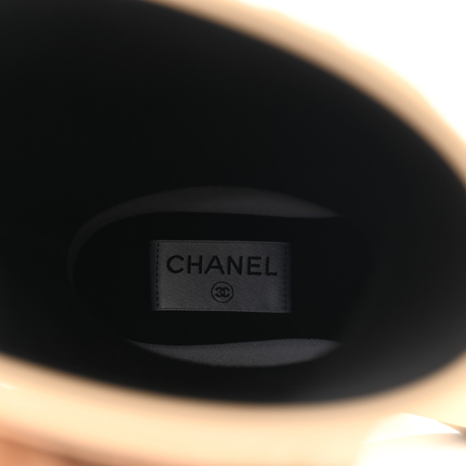Chanel Rubber Logo Rain Boots 36 Beige 7 of 10