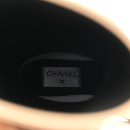 Chanel Rubber Logo Rain Boots 36 Beige 7 of 10