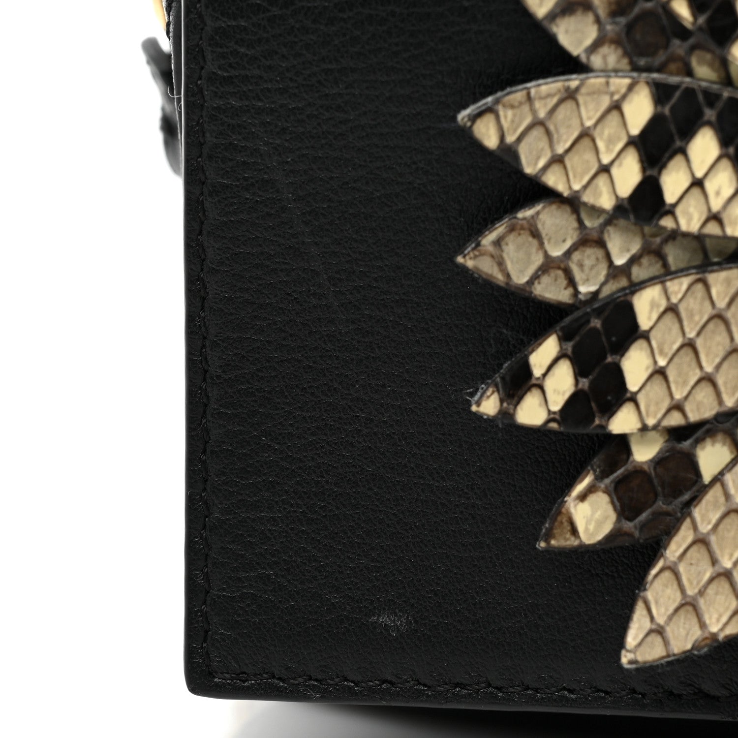 Fendi Calfskin Snakeskin F is Fendi Micro Double Baguette Black Multicolor 10 of 13