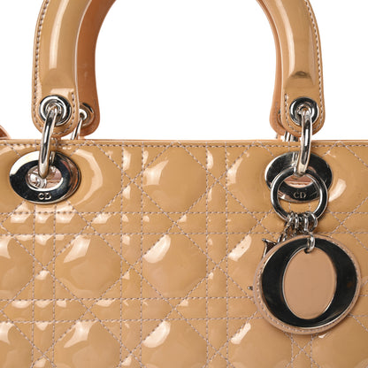 Christian Dior Patent Cannage Large Lady Dior Dark Beige 7 of 9