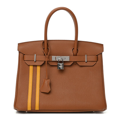 Hermes Togo Swift Officier Birkin 30 Gold Ambre 1 of 10
