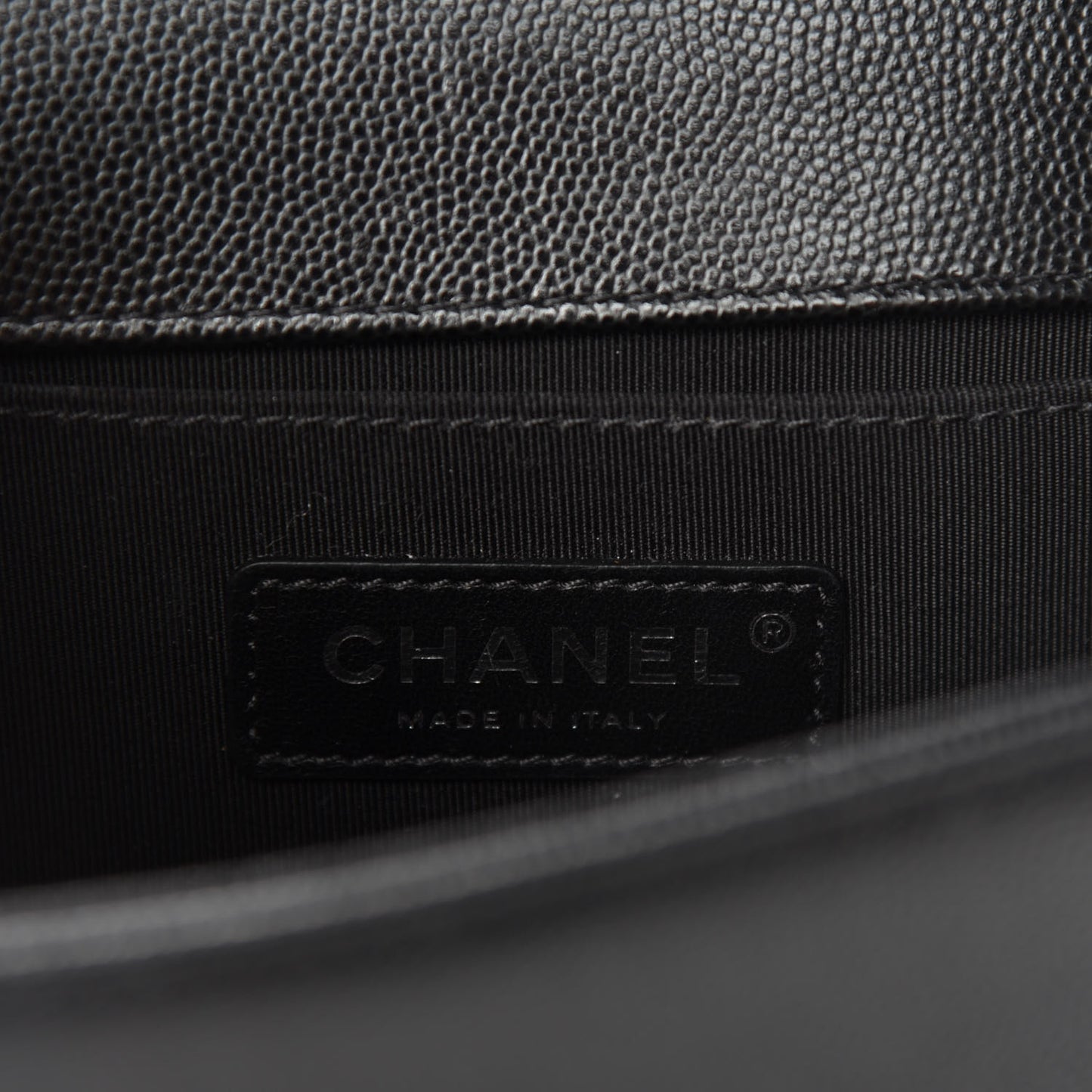Caviar Quilted Small Boy Flap Black