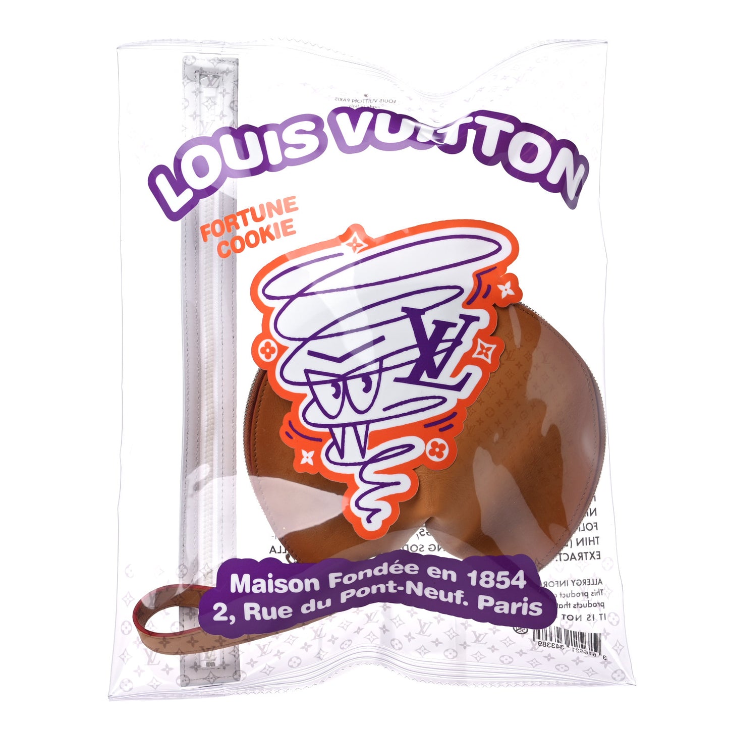 Calfskin Monogram Fortune Cookie Pouch Purple