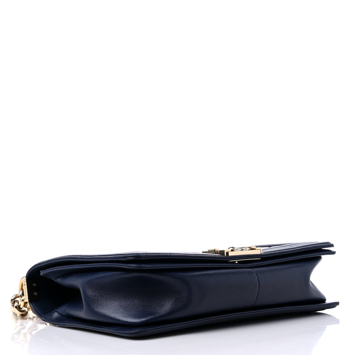 Lambskin Quilted New Medium Boy Flap Dark Blue
