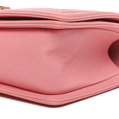 Chanel Iridescent Caviar Quilted Medium Boy Flap Light Pink 10 of 11