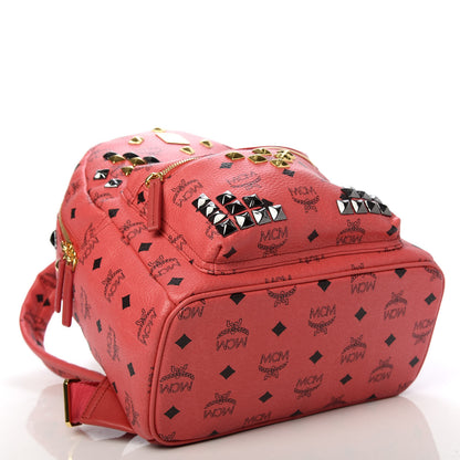 MCM Visetos Studded Small Stark M Backpack Scooter Red 3 of 8