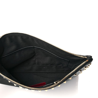 Valentino Garavani Vitello Large Rockstud Zip Wristlet Pouch Black 5 of 10