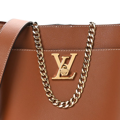 Louis Vuitton Calfskin Lock and Walk Bucket Cognac 8 of 11