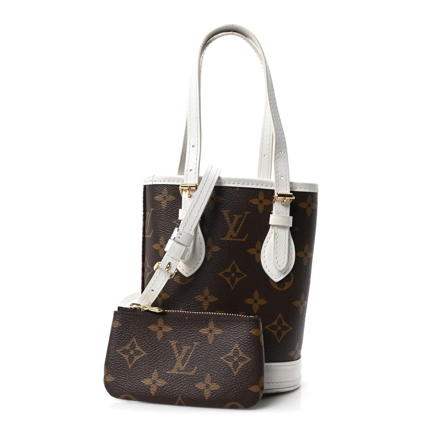 Monogram LV Match Nano Bucket Bag White
