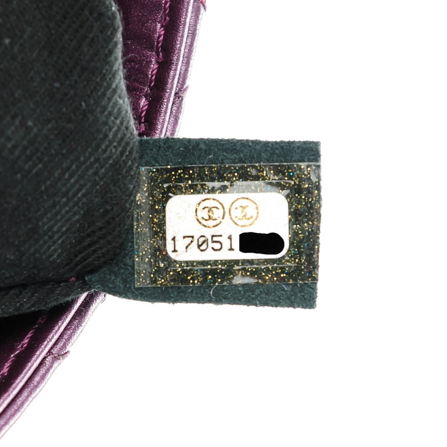 Metallic Calfskin Quilted Mini Mineral Nights Flap Dark Purple