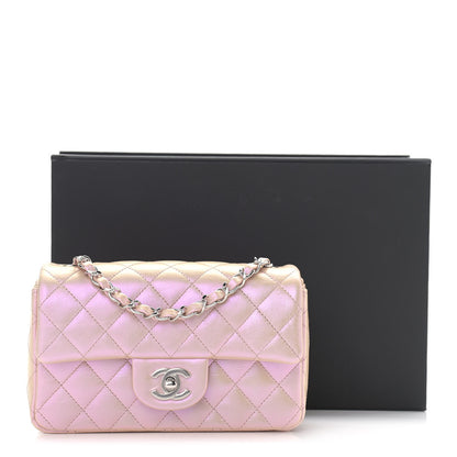 Chanel Iridescent Calfskin Quilted Mini Rectangular Flap Pink 11 of 11