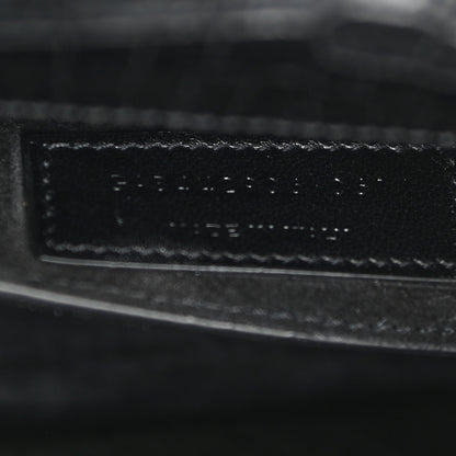 Saint Laurent Calfskin Crocodile Embossed Medium Monochrome Monogram Sunset Black 7 of 10