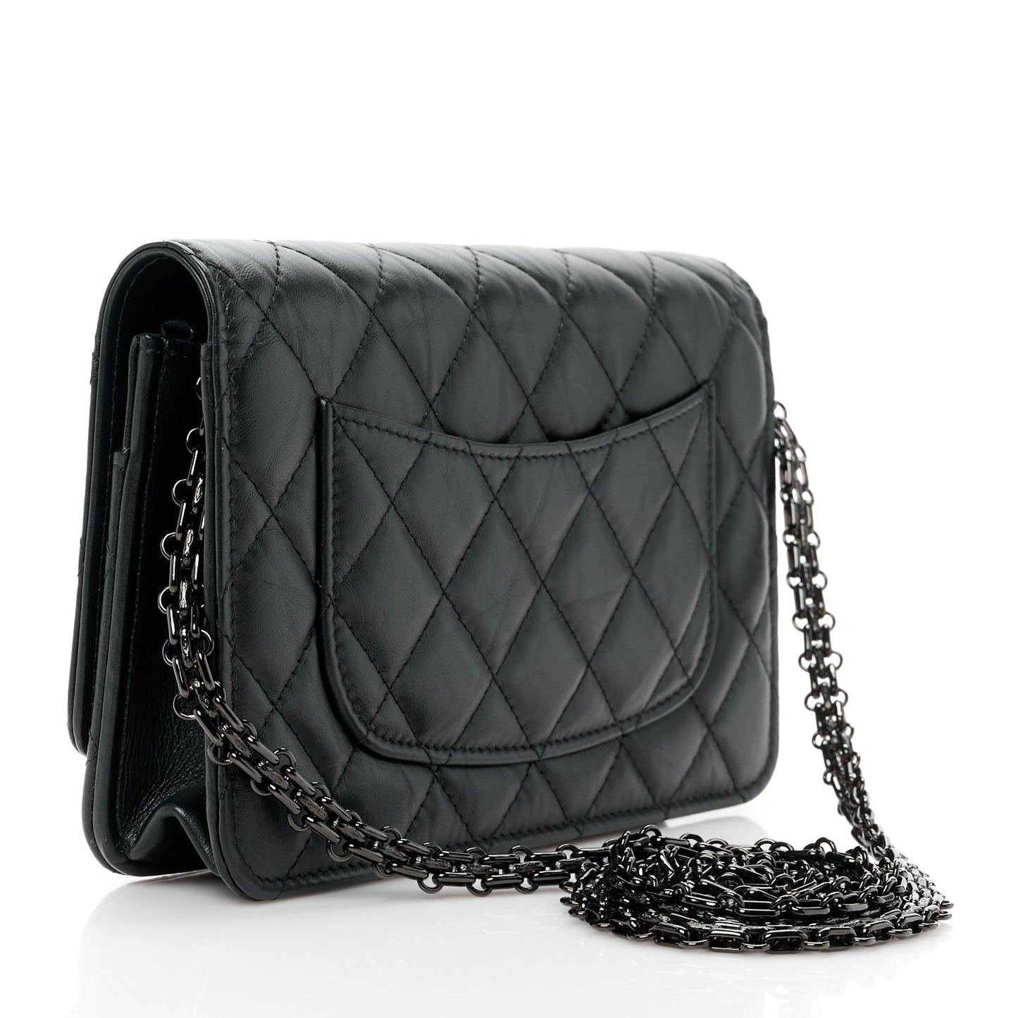 Aged Calfskin Quilted Reissue Wallet On Chain WOC So Black
