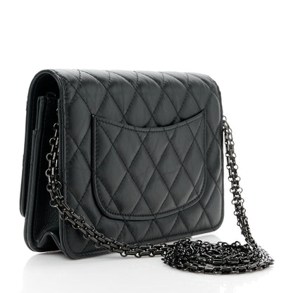 Chanel Aged Calfskin Quilted Reissue Wallet On Chain WOC So Black 3 of 13