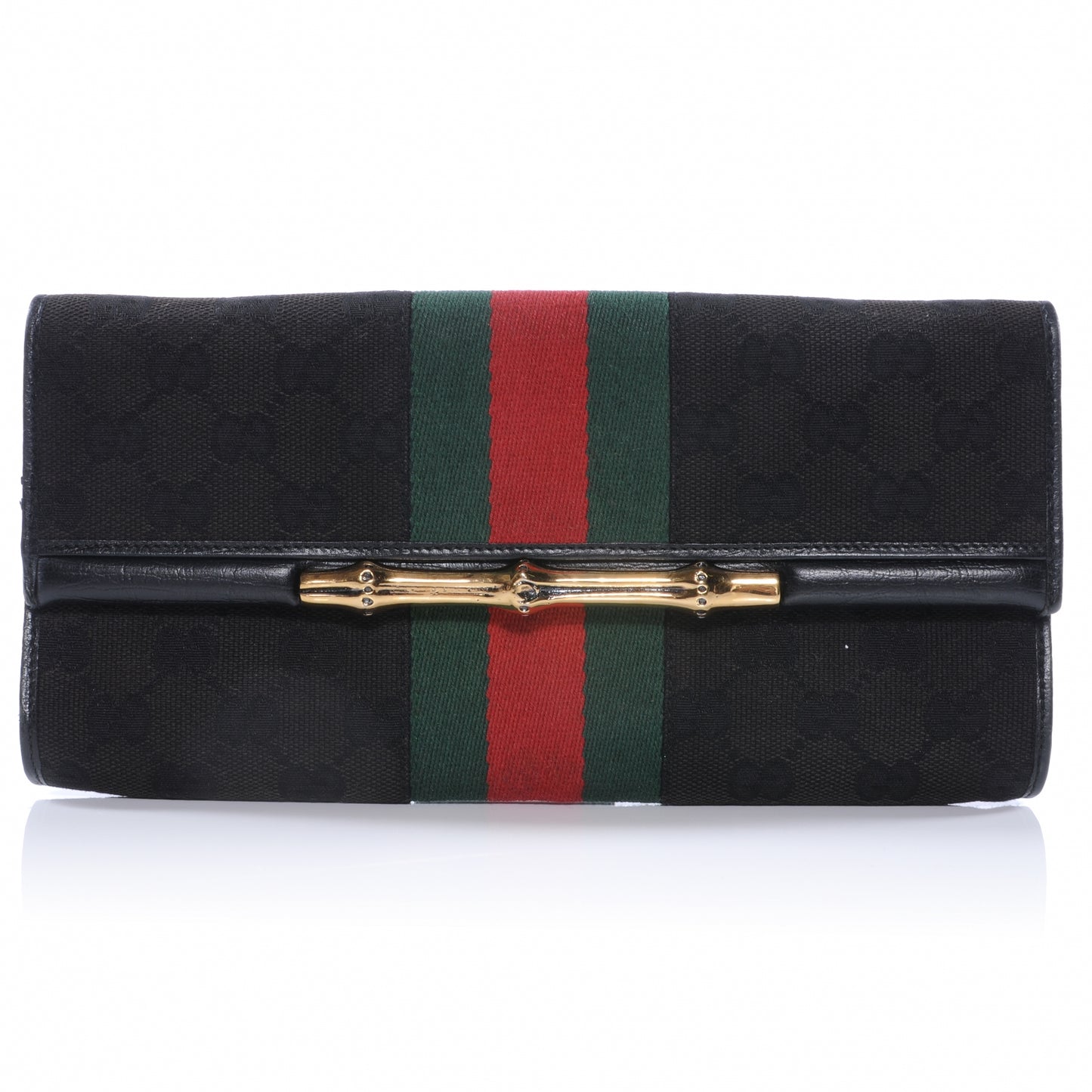 Monogram Bamboo Web Clutch Black