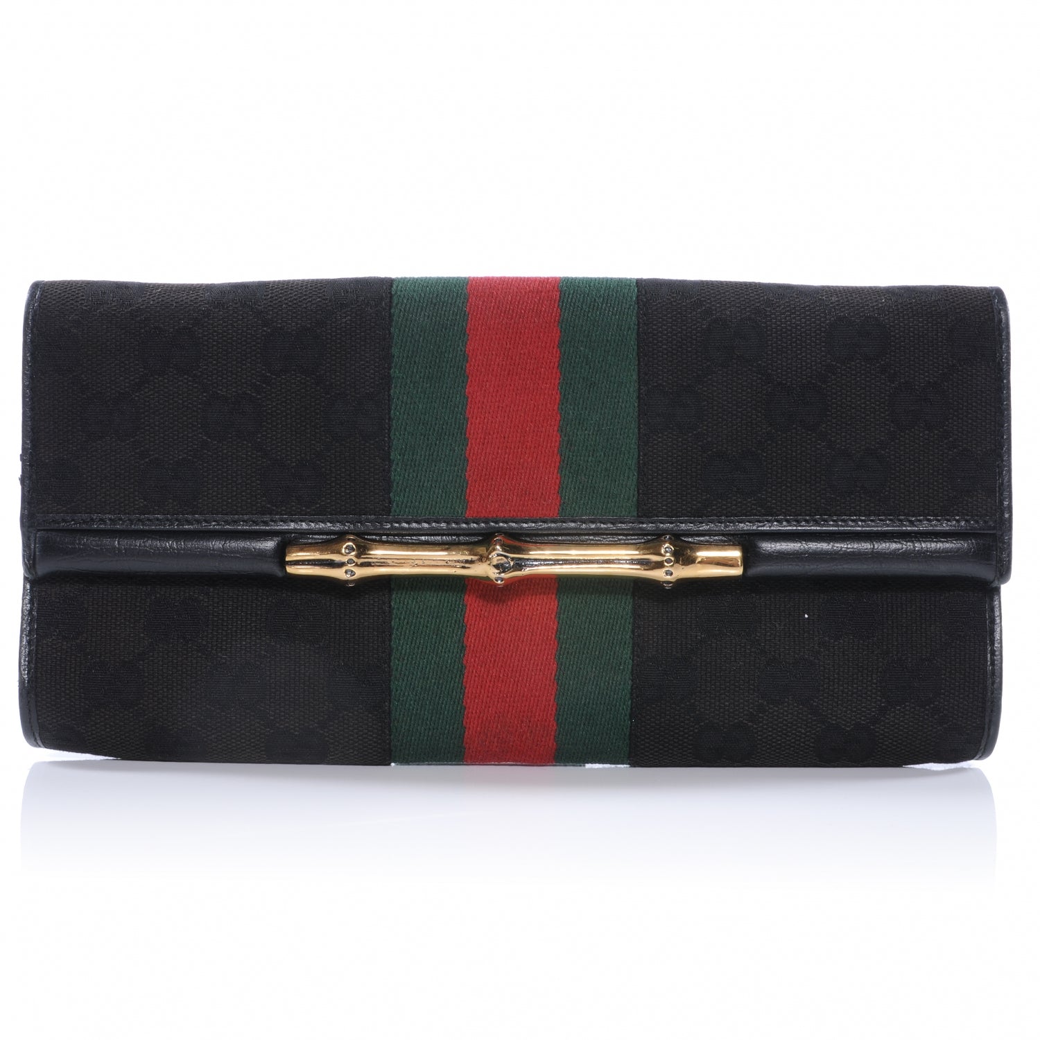 Gucci Monogram Bamboo Web Clutch Black 1 of 7