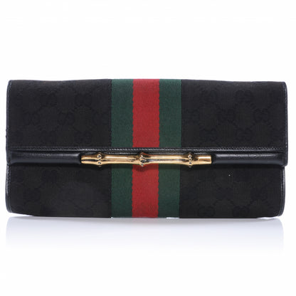 Gucci Monogram Bamboo Web Clutch Black 1 of 7