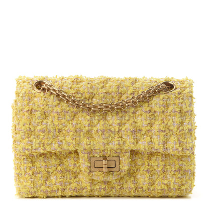 Chanel Tweed Quilted 2.55 Reissue Mini Flap Yellow 1 of 8