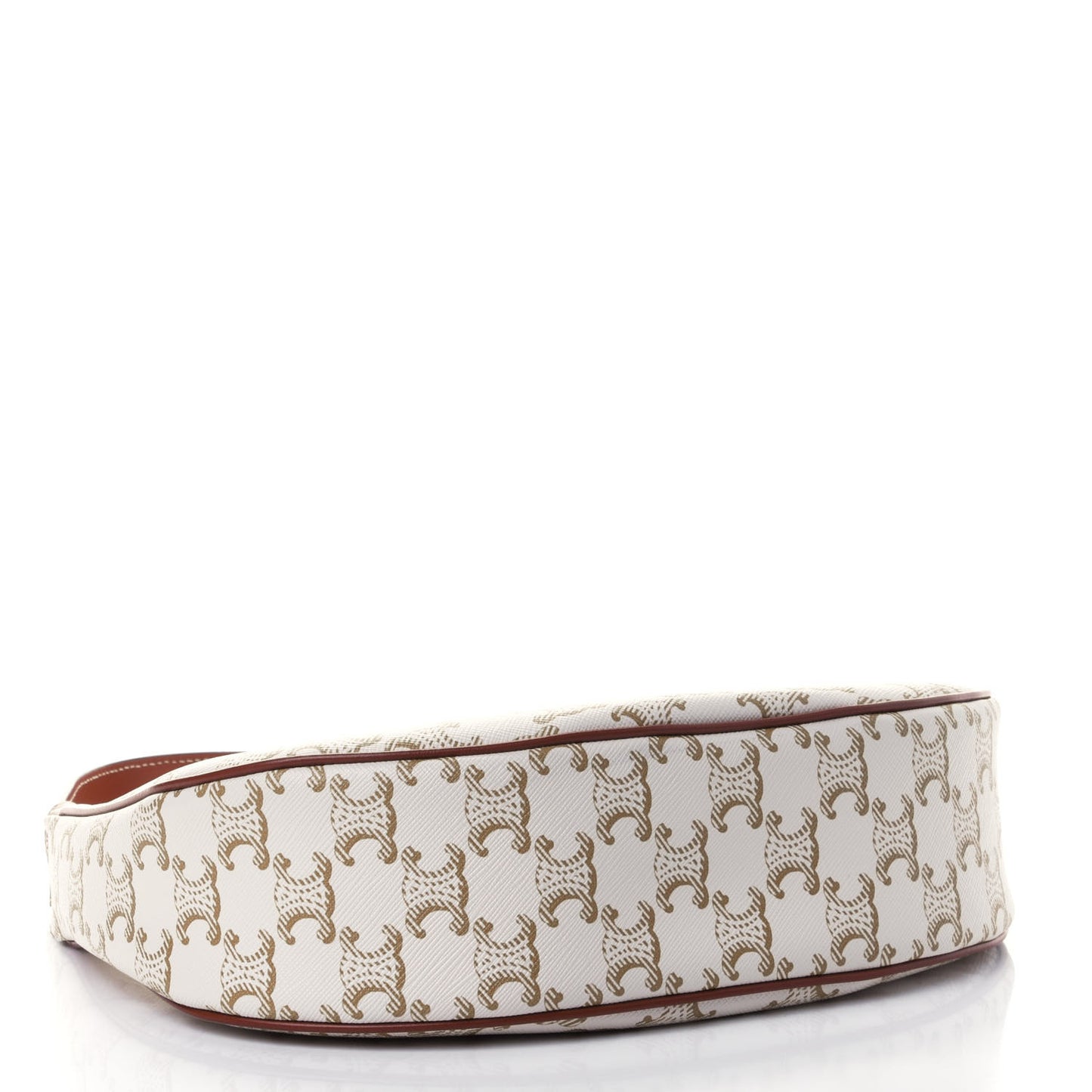Canvas Calfskin Ava Triomphe Shoulder Bag White