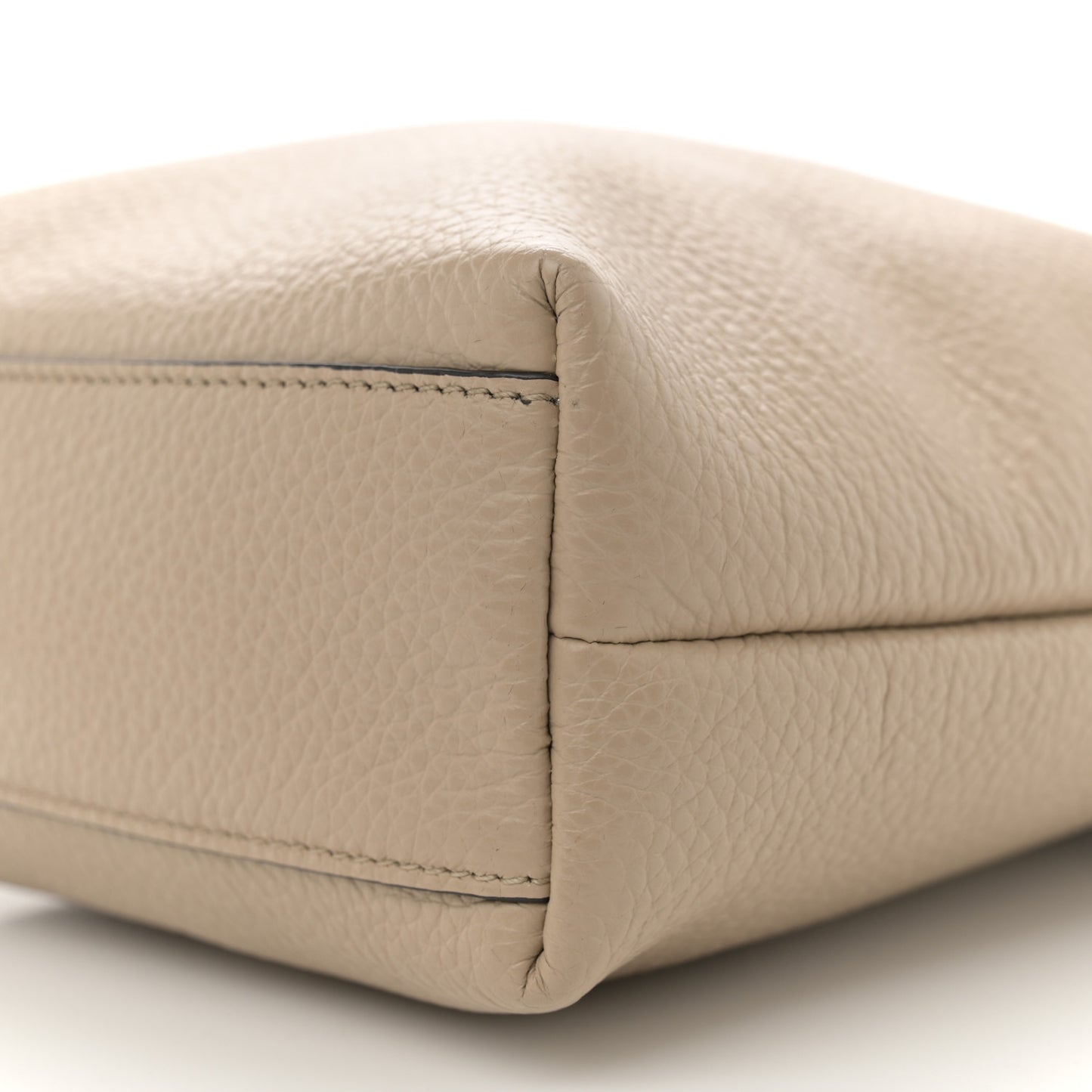 Tumbled Calfskin Gancini Mini Bag Beige