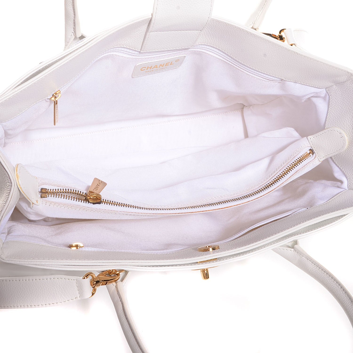 Chanel Caviar Cerf Executive Shopper Tote White 5 of 8