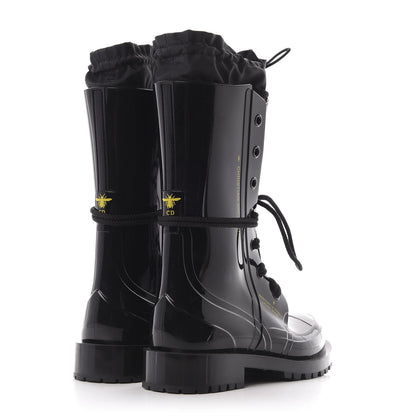 Christian Dior Shiny Rubber Diorcamp Low Boots 37 Black 4 of 10