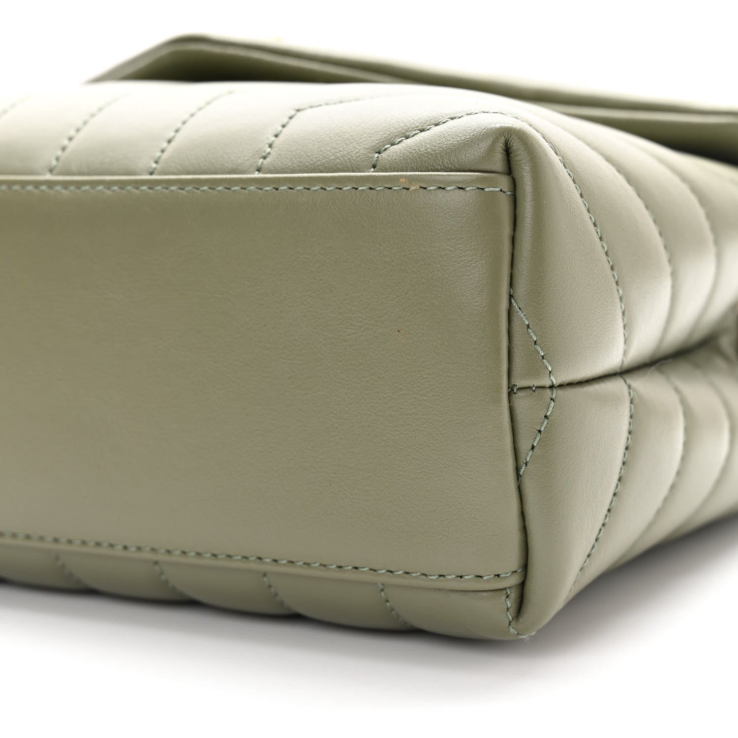 Saint Laurent Calfskin Y Quilted Monogram Small Loulou Chain Satchel Light Sage 10 of 10