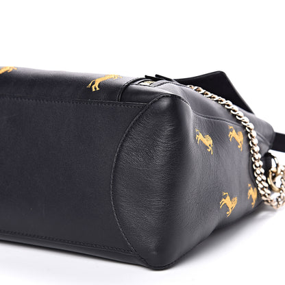 Chloe Smooth Calfskin Little Horses Embroidered Medium Faye Day Shoulder Bag Full Blue 11 of 15