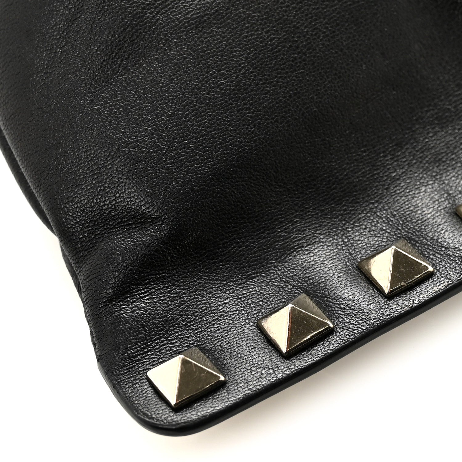 Valentino Garavani Calfskin Rockstud Drawstring Pouch Black 10 of 10