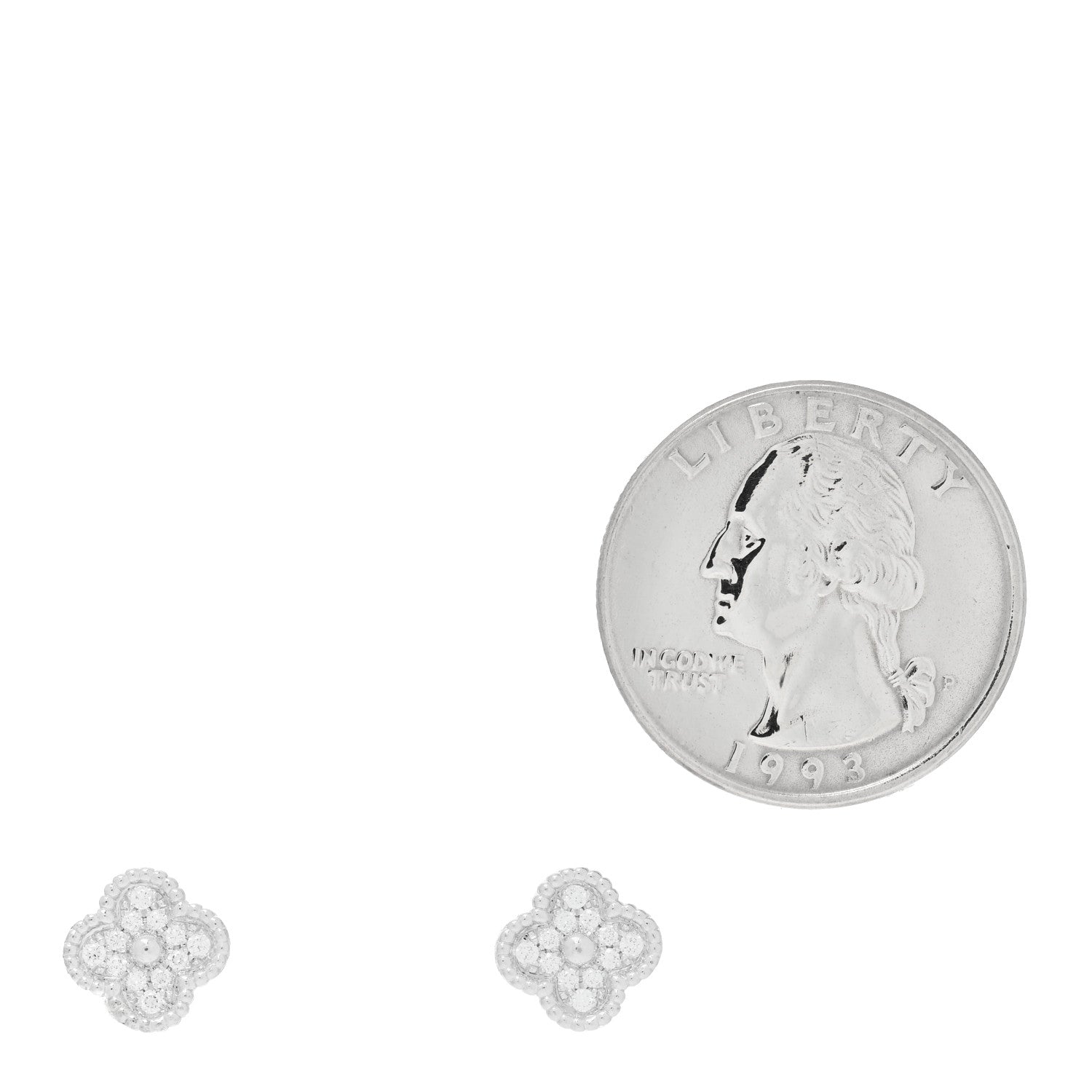 Van Cleef & Arpels VAN CLEEF & ARPELS 18K White Gold Diamond Sweet Alhambra Earrings 2 of 4
