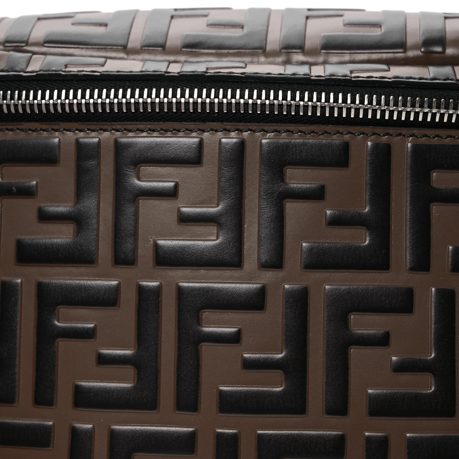 Fendi Vitello Century Bi-Color FF 1974 Embossed Belt Bag Maya Black 8 of 13