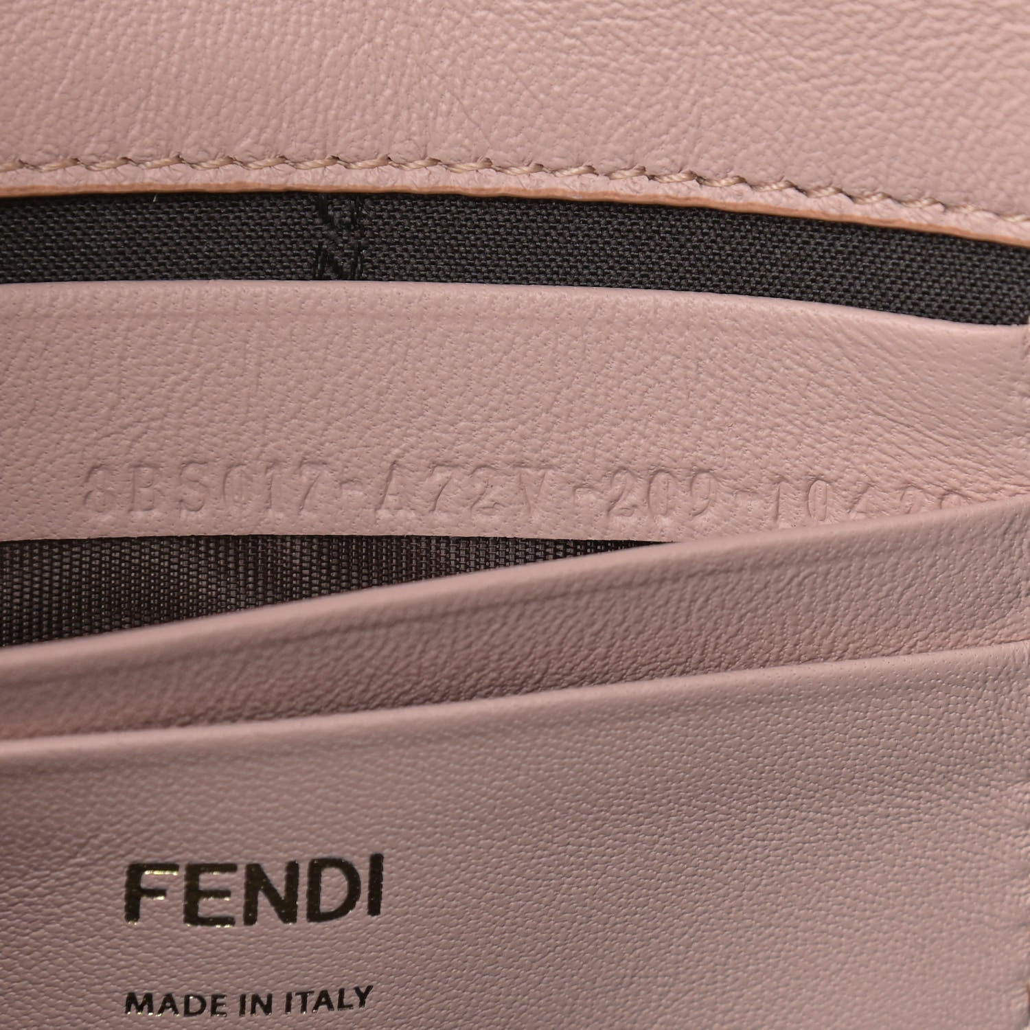 Fendi Nappa FF 1974 Embossed Mini Baguette Rosa Quarzo 7 of 9