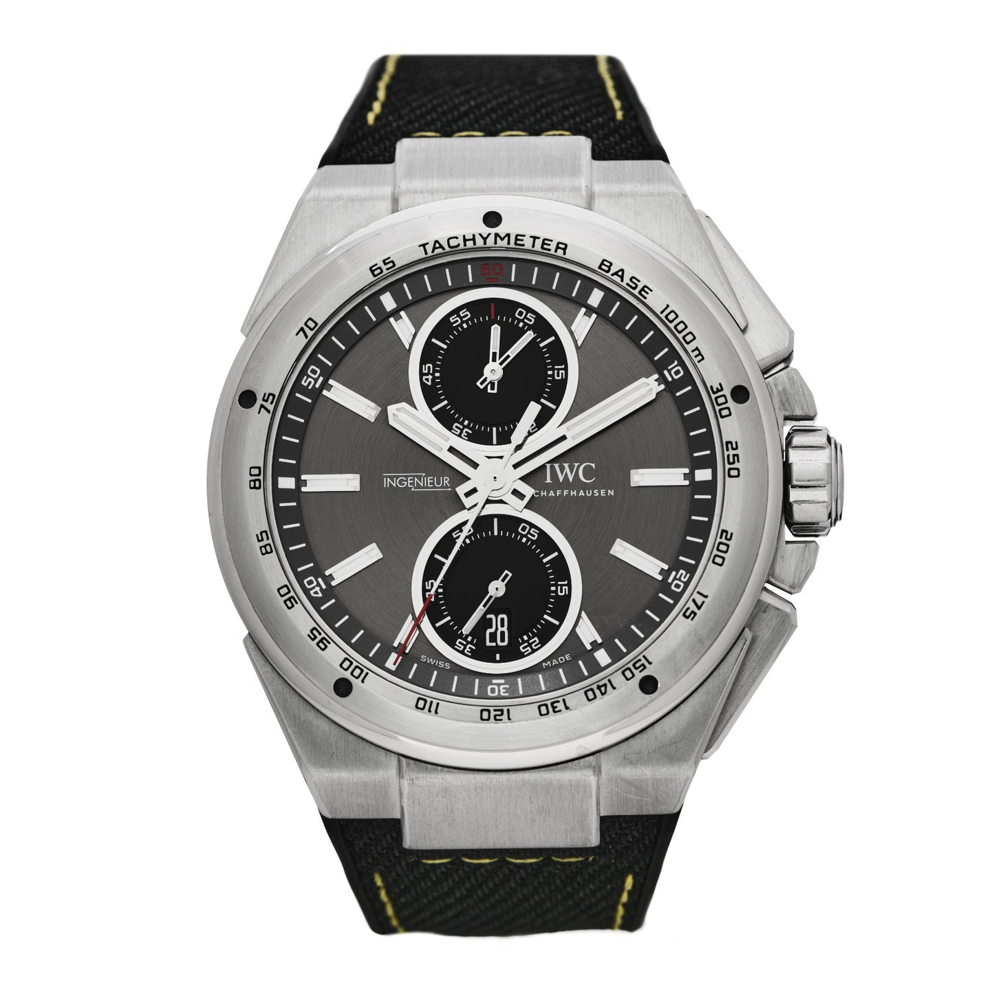 Stainless Steel Fabric 45mm Ingenieur Chronograph Automatic Watch Grey IW378507