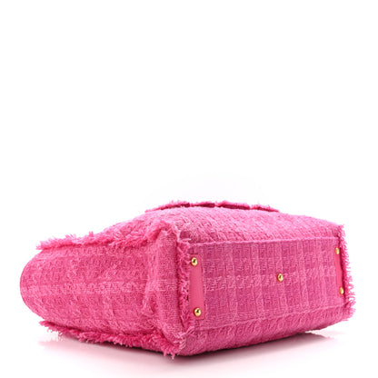 Chanel Wool Tweed Large Zipped Shopping Tote Pink 4 of 10