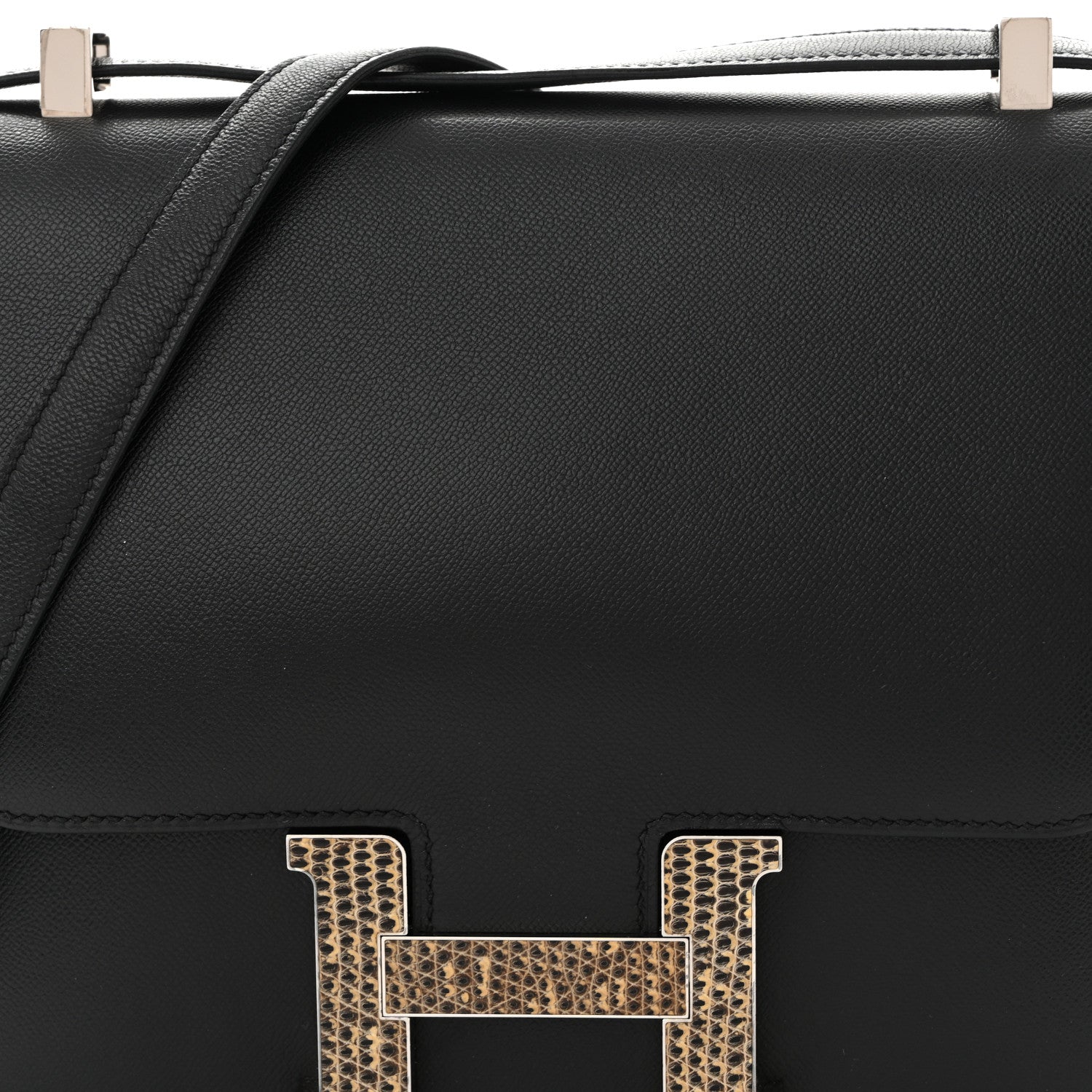 Hermes Madame Calfskin Lizard Constance 24 Black Ombre 8 of 11