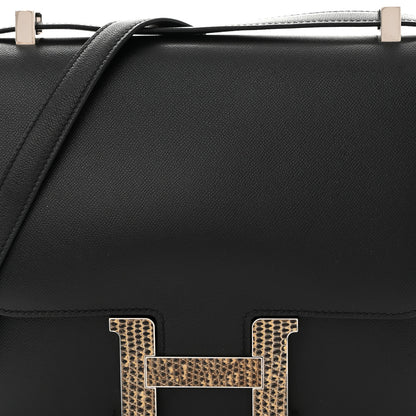 Hermes Madame Calfskin Lizard Constance 24 Black Ombre 8 of 11