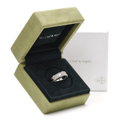 Van Cleef & Arpels 18K White Gold Diamond Sweet Perlee Clovers Ring 50 5.5 6 of 6