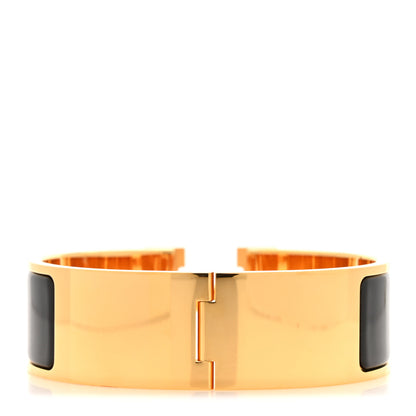 Hermes Enamel Wide Clic Clac H Bracelet GM Black 3 of 5