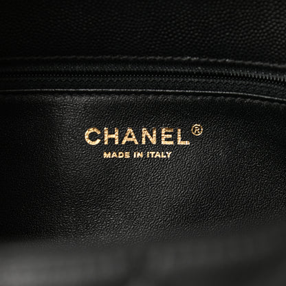 Chanel Caviar Lizard Quilted Medium Coco Handle Flap Black 6 of 10