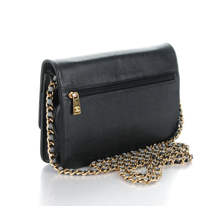 Chanel Caviar Timeless CC Wallet On Chain WOC Black 4 of 10