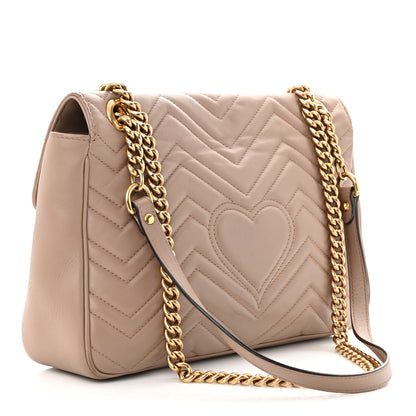 Gucci Calfskin Matelasse Medium GG Marmont Shoulder Bag Porcelain Rose 3 of 14