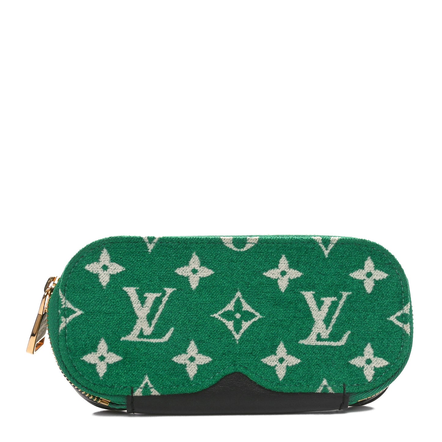 Jacquard Velvet Monogram LV Match Sunglasses Case GM Vert