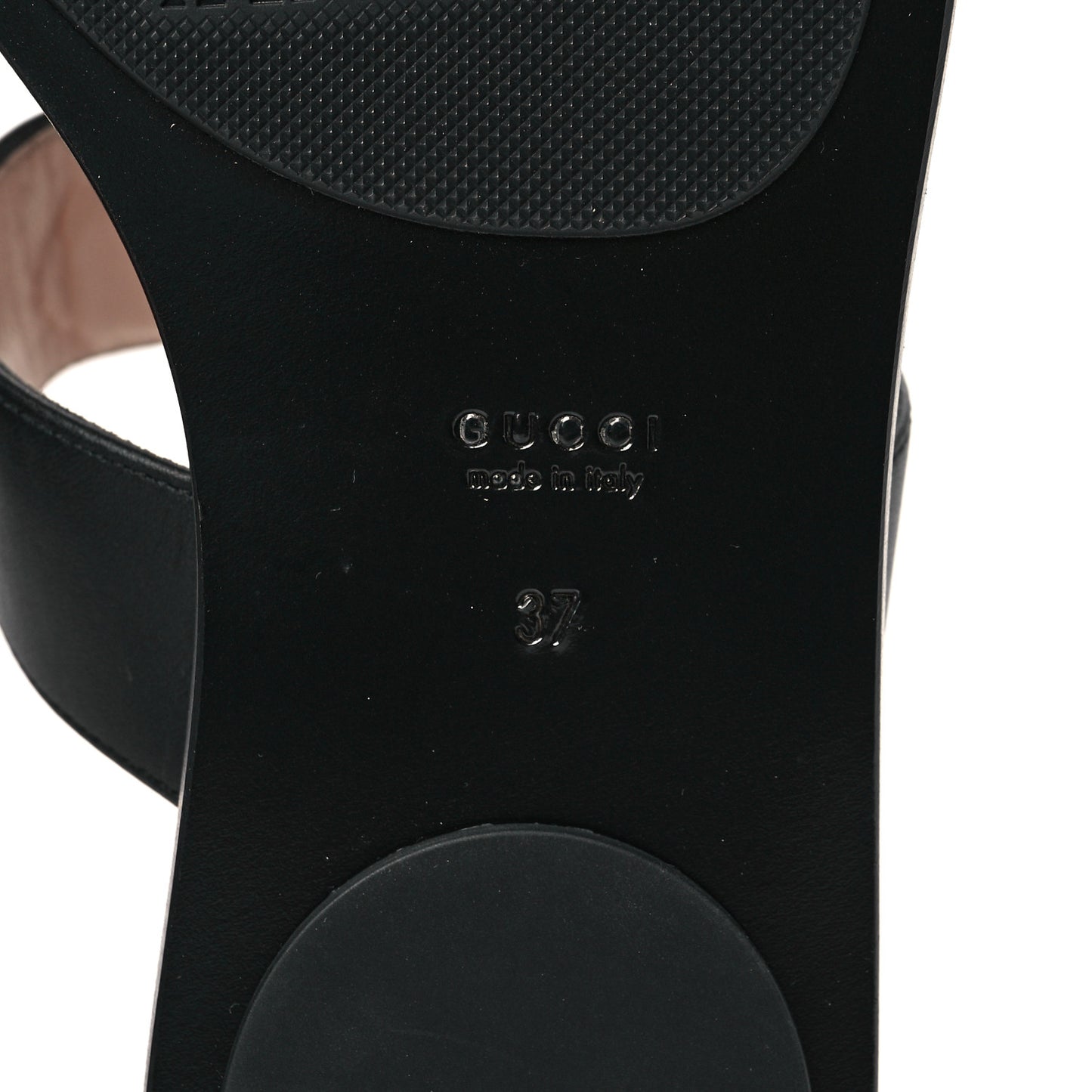 Calfskin GG Marmont Thong Sandals 37 Black