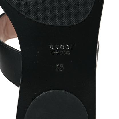 Gucci Calfskin GG Marmont Thong Sandals 37 Black 6 of 7