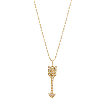 Jennifer Meyer 18K Yellow Gold Diamond Arrow Pendant Necklace 1 of 4