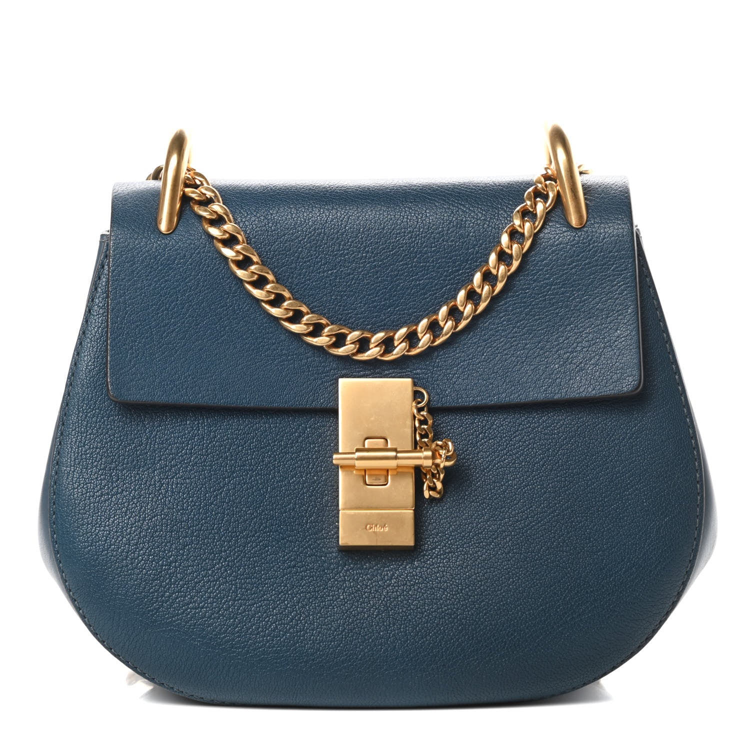 Chloe Goatskin Drew Shoulder Bag Denim Blue 1 of 13