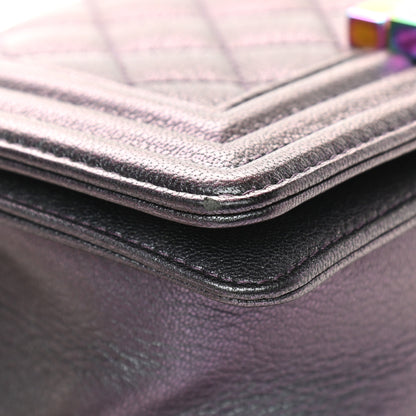 Chanel Iridescent Goatskin Quilted Small Boy Flap Purple 11 of 12