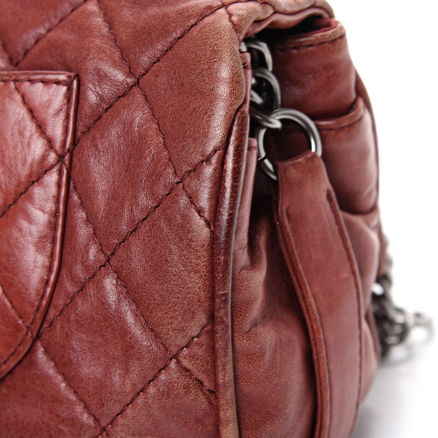 Chanel Lambskin Quilted Medium Icons Secret Label Flap Red 12 of 14